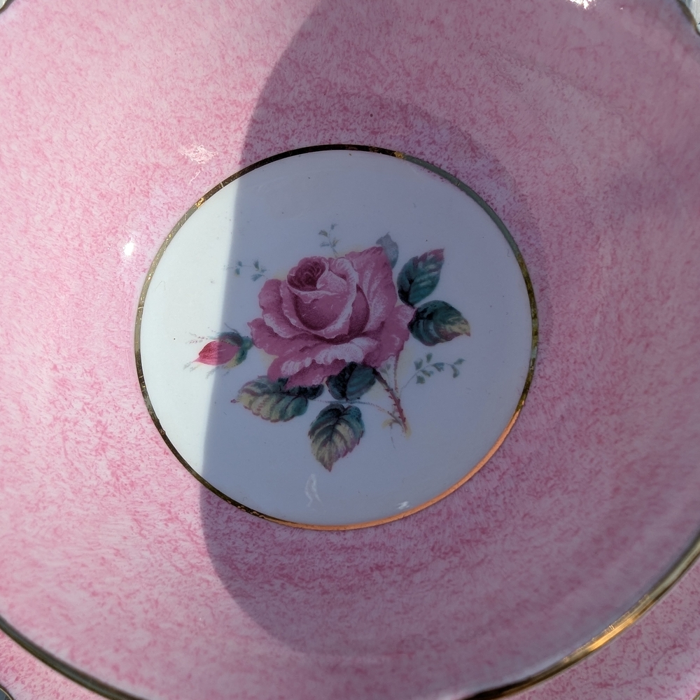 PARAGON Double Warrent Tea Cup With A Floating Pink Cabbage Rose - Picture 4 of 12
